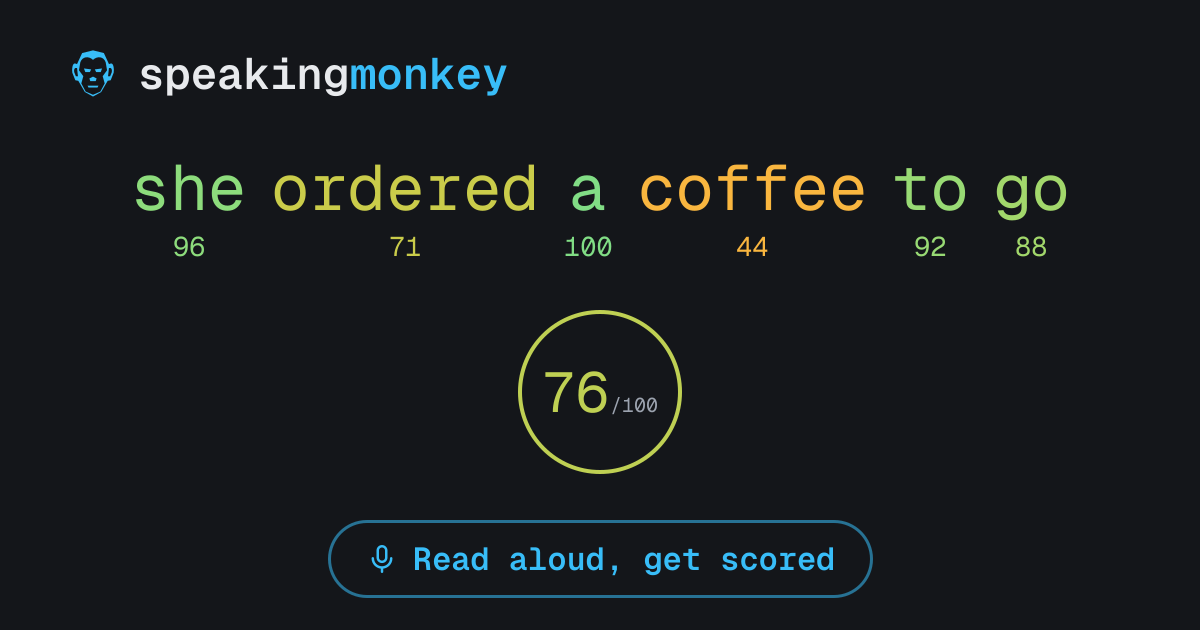 Built a pronunciation trainer that scores every word 0–100. The scoring API was too forgiving out 